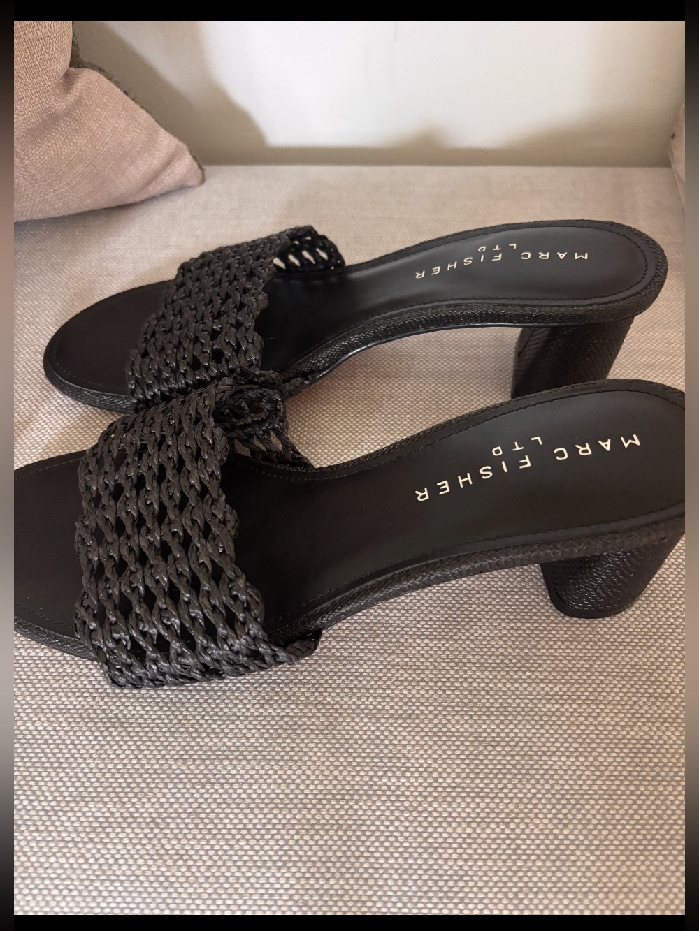 Marc Fisher Black Braided Slide Sandals NWT. JAzmine - Picture 4 of 7